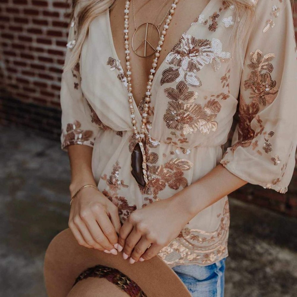 SFC Rose Gold Sequin Top XS, M, XXXL